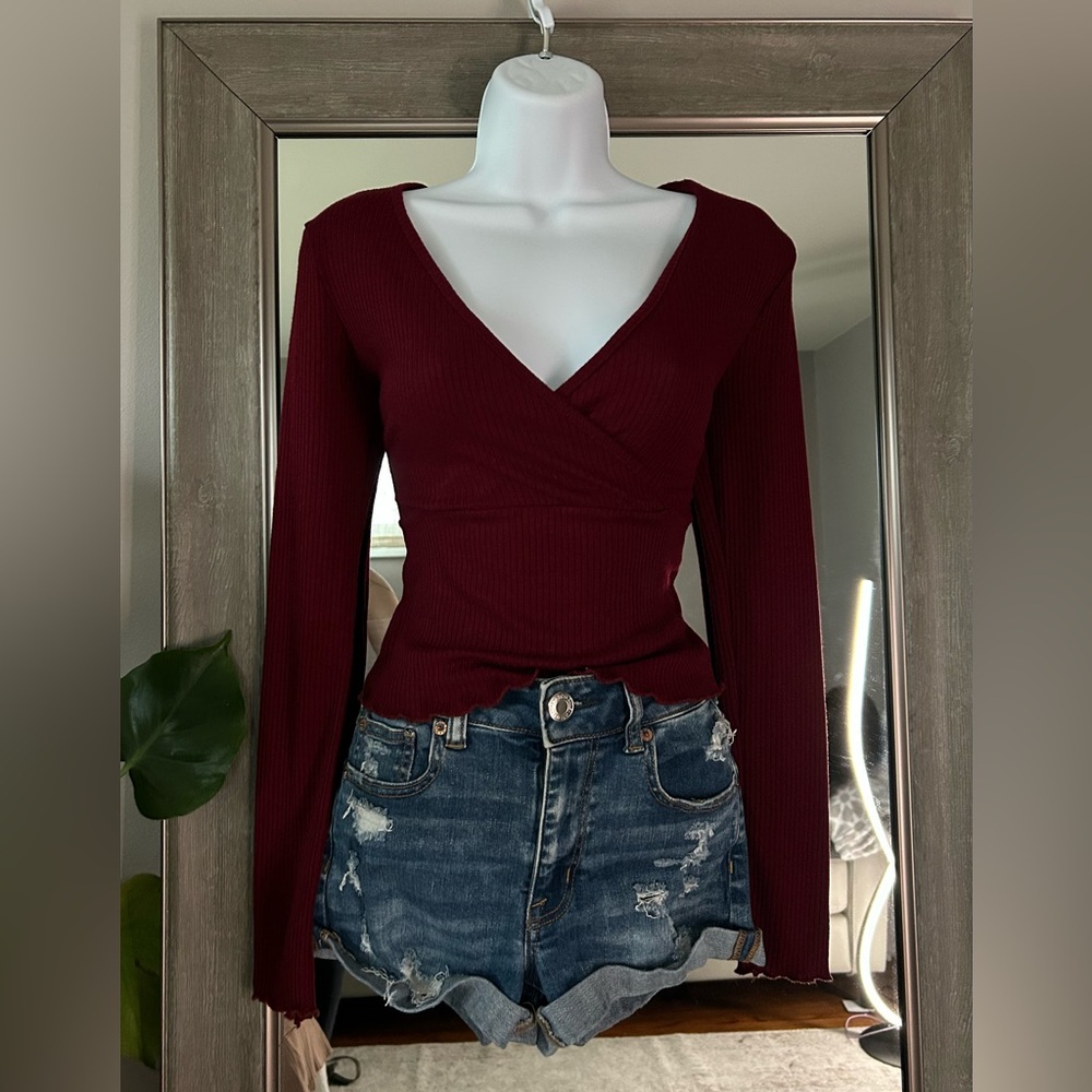 * SOLD * REVAMPED V-Neck Ribbed Sweater